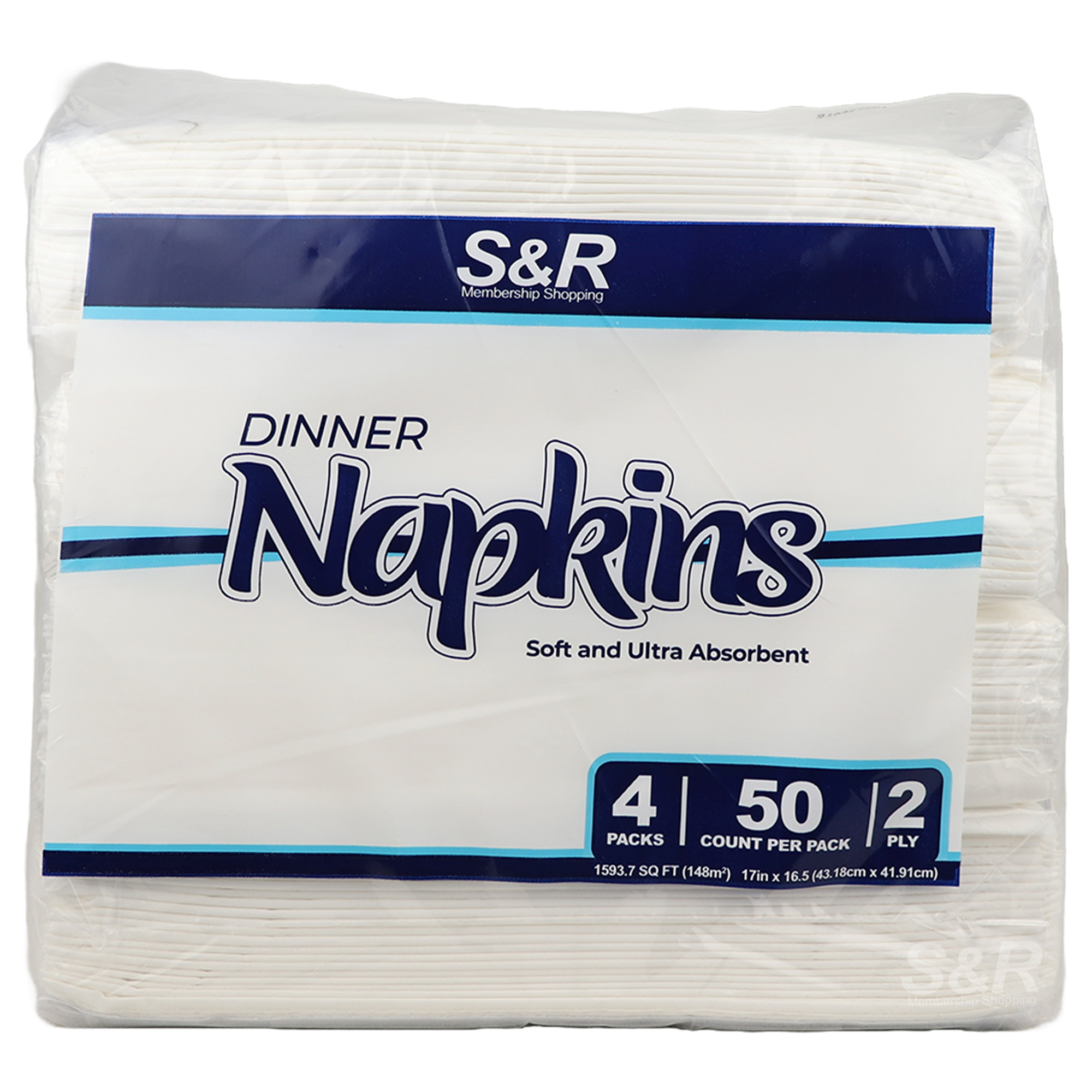 S&R 2-Ply Dinner Napkins 4x50pcs